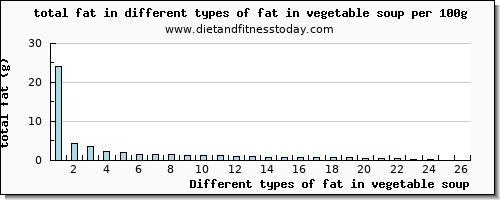 fat in vegetable soup total fat per 100g